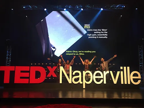 Storytellers on the TEDx Naperville stage in 2018